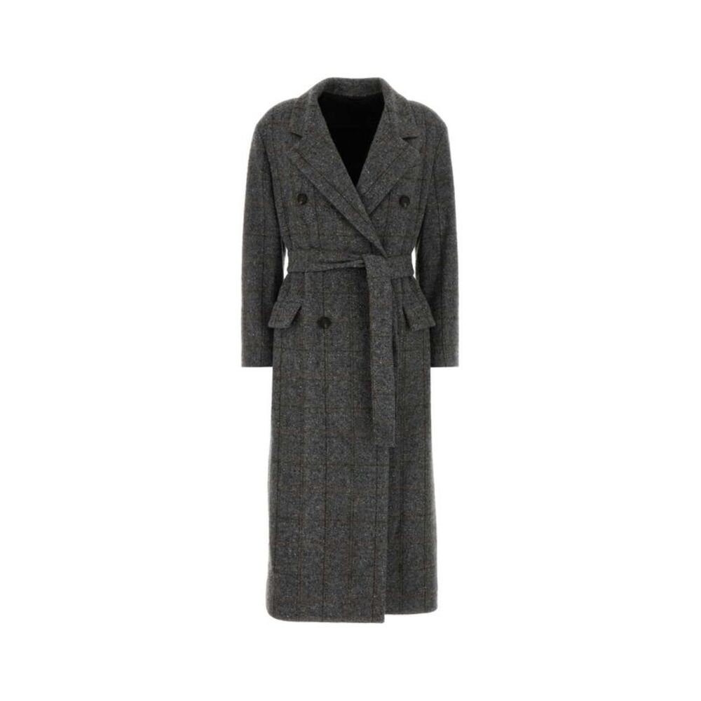 Brunello Cucinelli Women Embroidered Alpaca Blend Coat